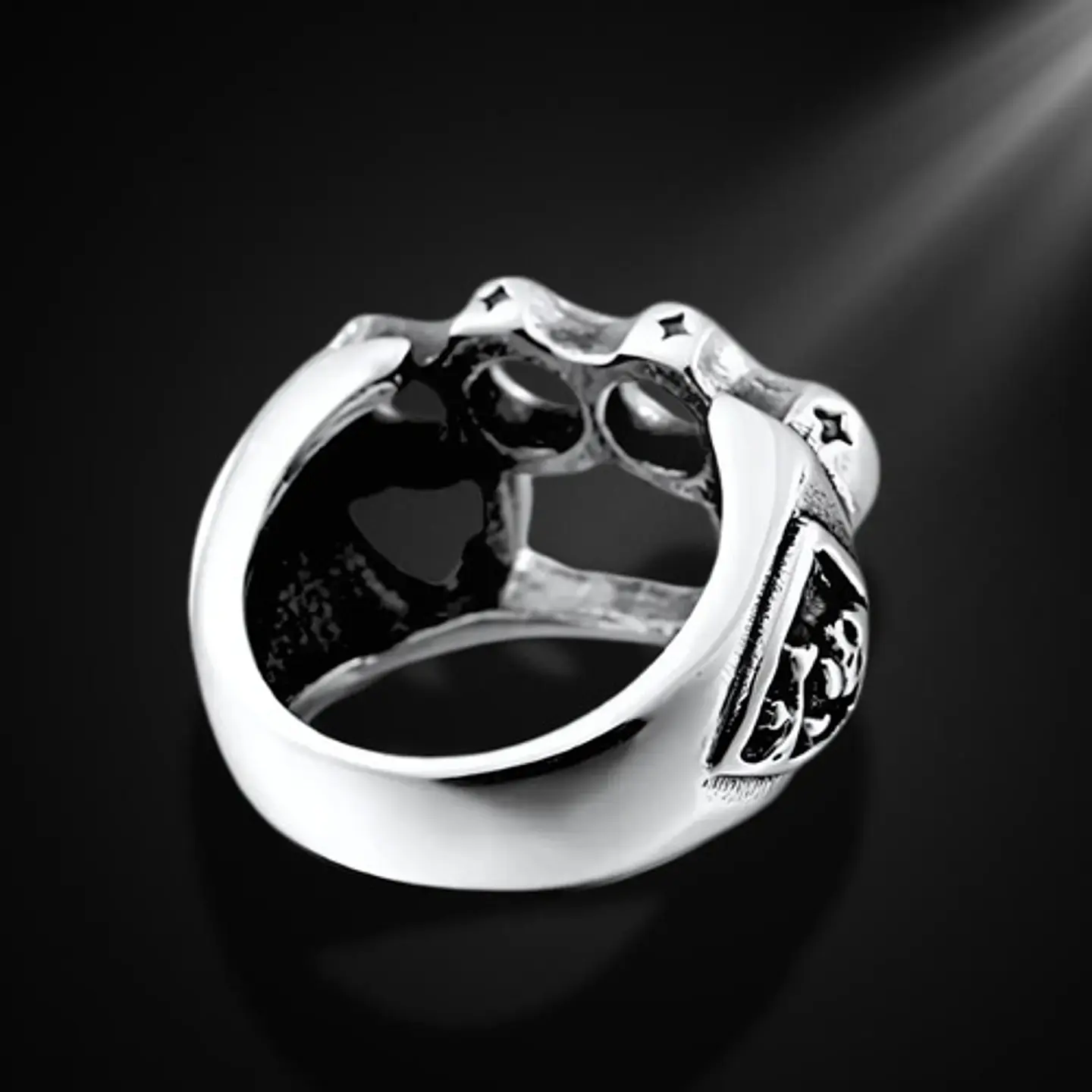 Anillo Para Hombre Manopla Punk Biker De Acero Color Plata 8