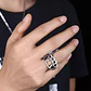 Anillo Para Hombre Manopla Punk Biker De Acero Color Plata - Miniatura 9