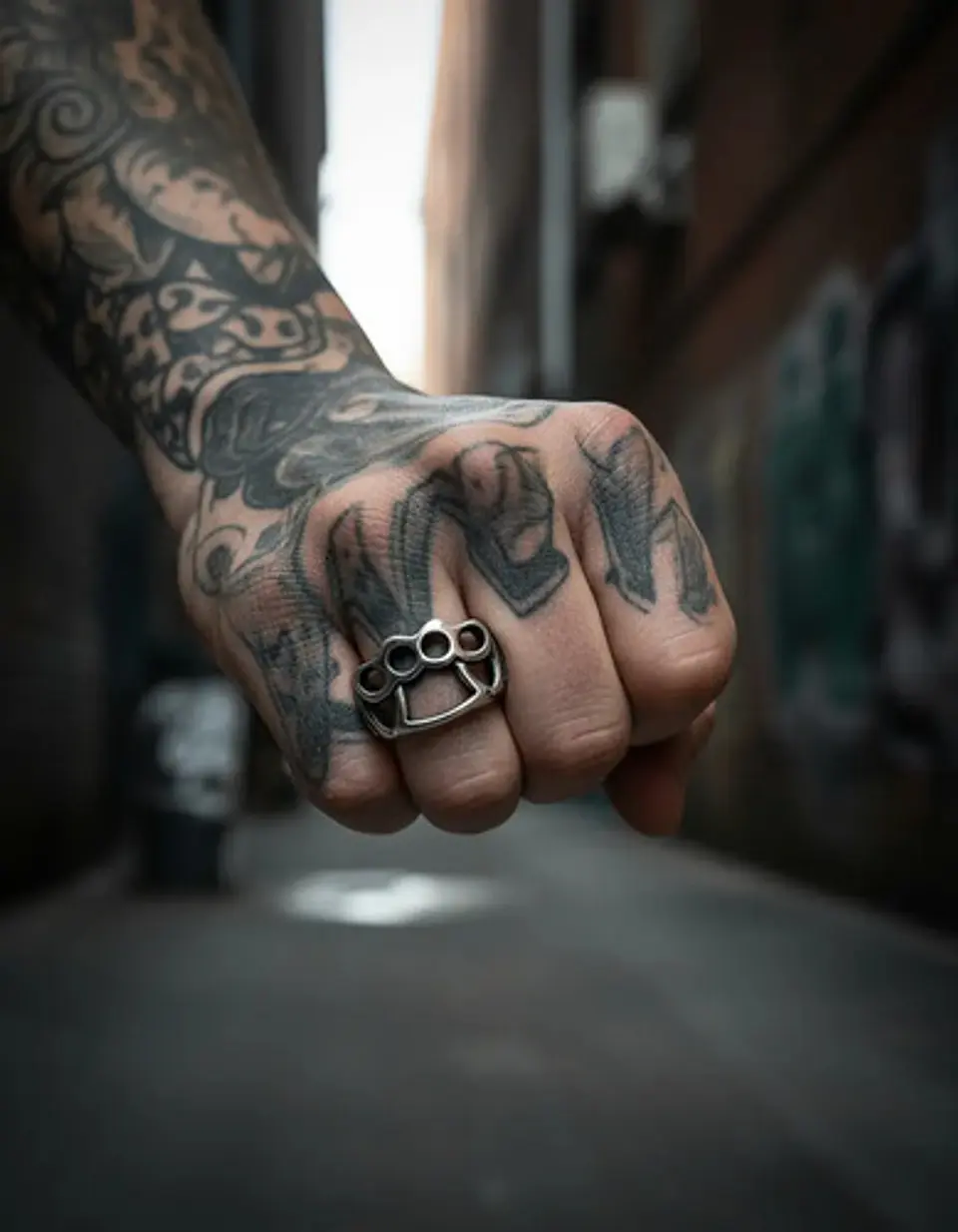 Anillo Para Hombre Manopla Punk Biker De Acero Color Plata 10