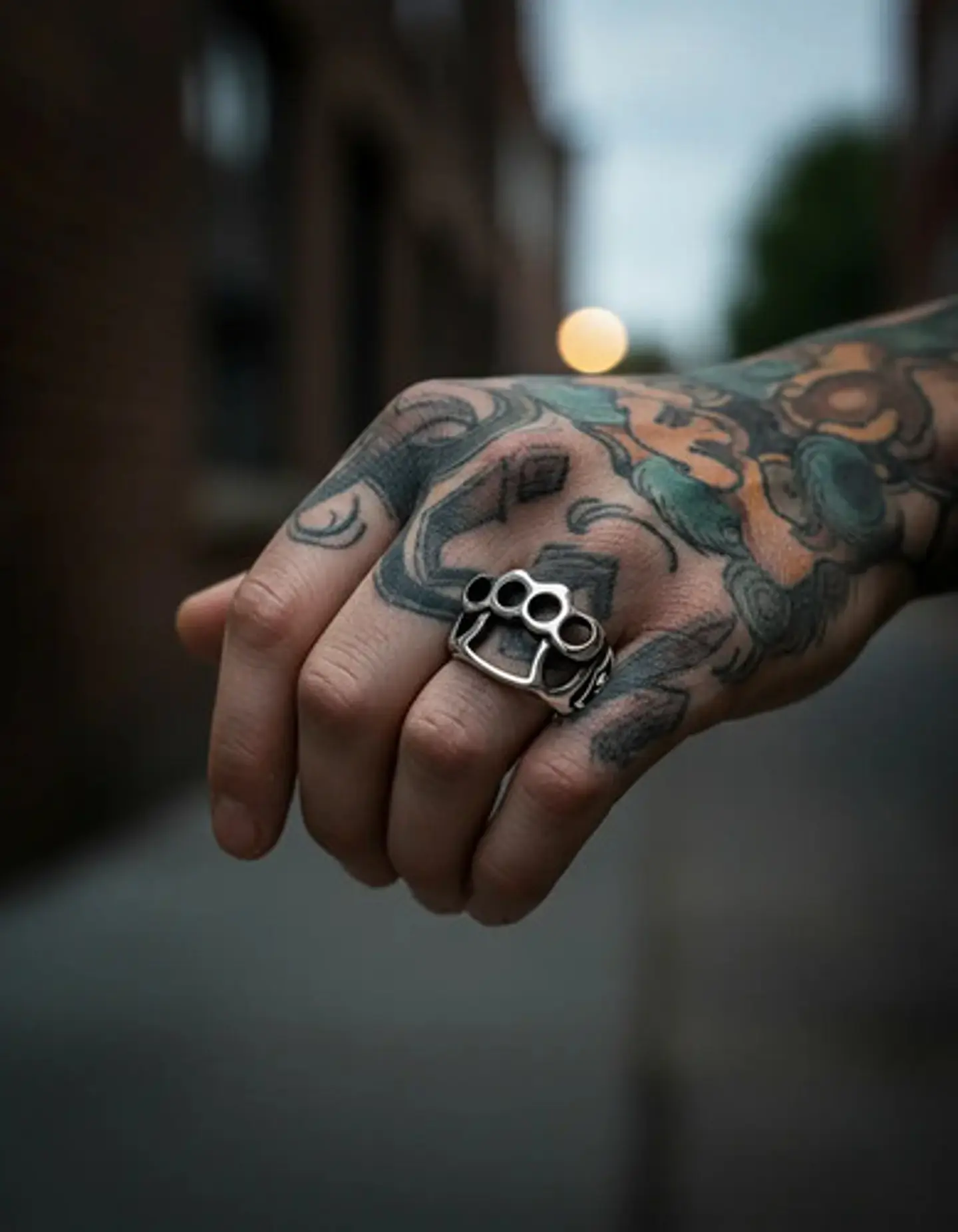 Anillo Para Hombre Manopla Punk Biker De Acero Color Plata 11