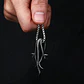 Collar Para Hombre Con Dije Serpientes De Acero Color Plata - Miniatura 3