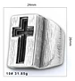 Anillo Grande Acero Color Plata Cruz Religioso Para Hombre - Miniatura 2
