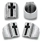 Anillo Grande Acero Color Plata Cruz Religioso Para Hombre - Miniatura 3