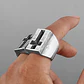 Anillo Grande Acero Color Plata Cruz Religioso Para Hombre - Miniatura 6