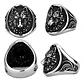 Anillo Acero Color Plata Vikingo Cabeza De Lobo Para Hombre - Miniatura 2