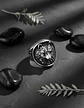 Anillo Acero Color Plata Vikingo Cabeza De Lobo Para Hombre - Miniatura 5