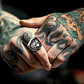 Anillo Acero Color Plata Vikingo Cabeza De Lobo Para Hombre - Miniatura 9