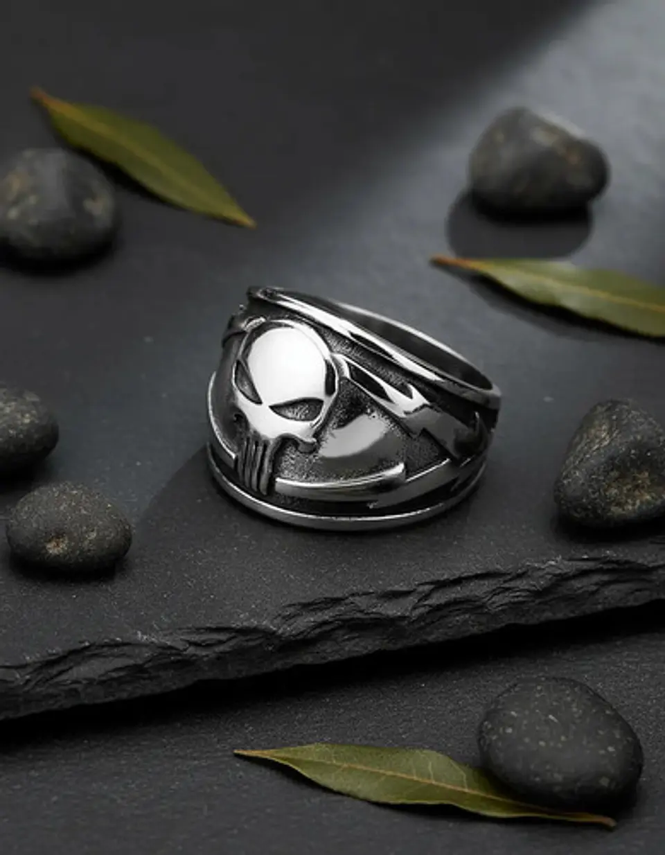 Anillo The Punisher Acero Color Plata Cráneo Calavera Hombre 6