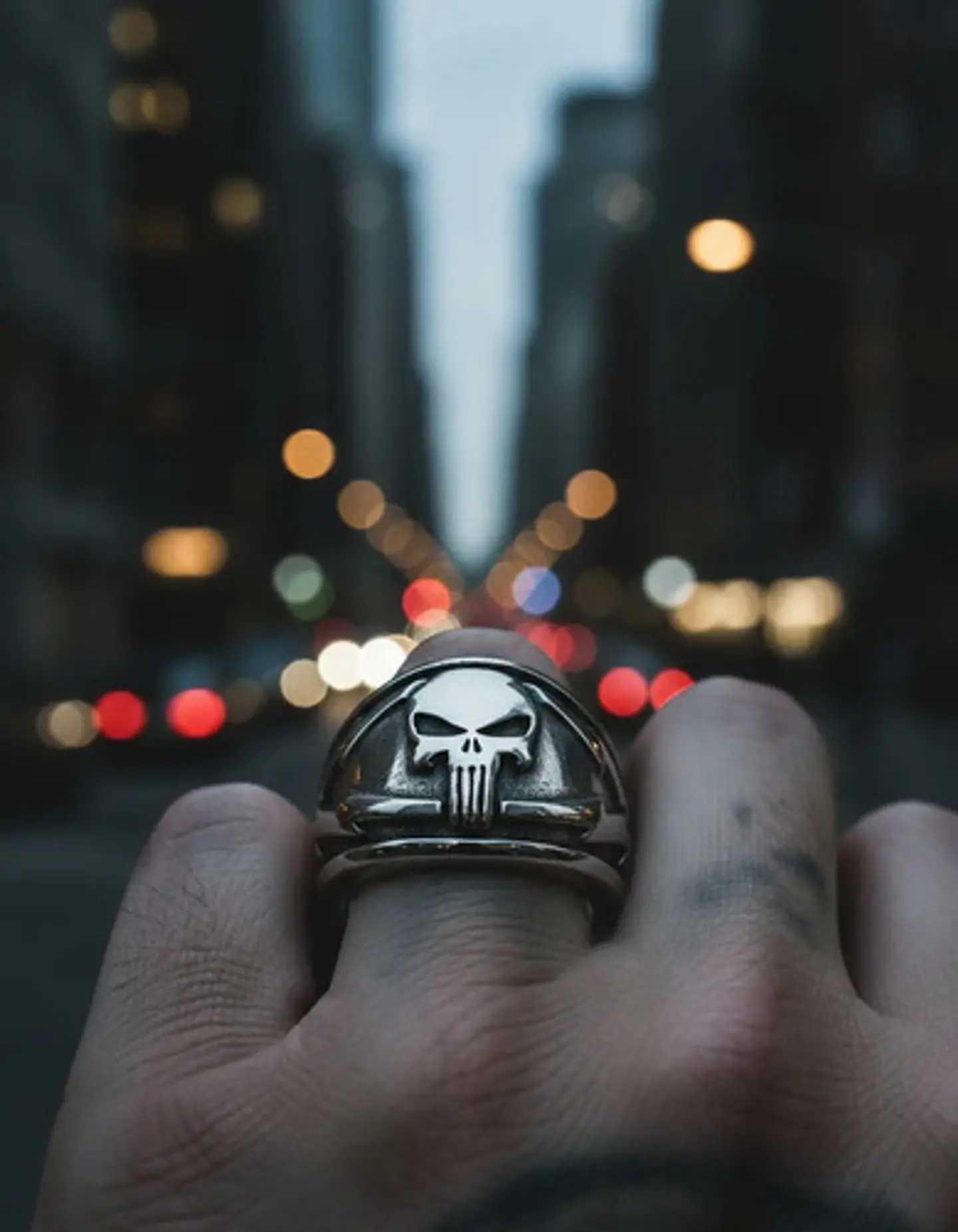 Anillo The Punisher Acero Color Plata Cráneo Calavera Hombre 10