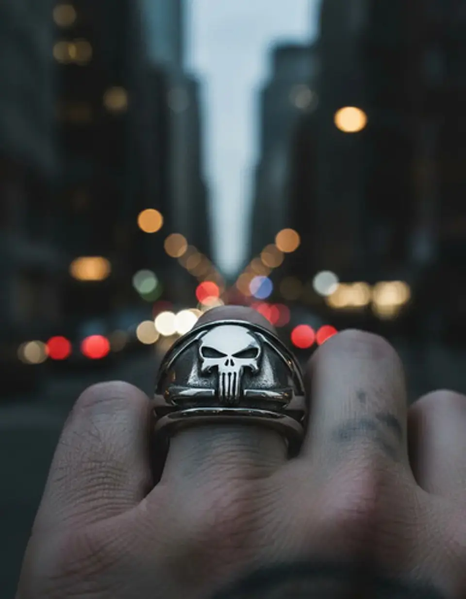 Anillo The Punisher Acero Color Plata Cráneo Calavera Hombre 10