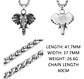Collar Dije Cabeza Elefante Acero Color Plata Hombre Mujer - Miniatura 2