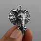 Collar Dije Cabeza Elefante Acero Color Plata Hombre Mujer - Miniatura 3