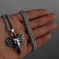 Collar Dije Cabeza Elefante Acero Color Plata Hombre Mujer - Miniatura 9