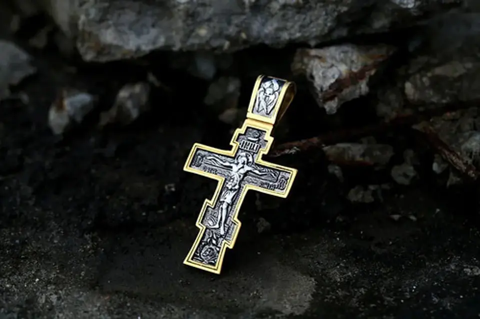 Collar Dije Cruz John Wick Ortodoxa Color Plata Para Hombre  3