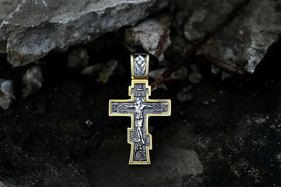 Collar Dije Cruz John Wick Ortodoxa Color Plata Para Hombre  4