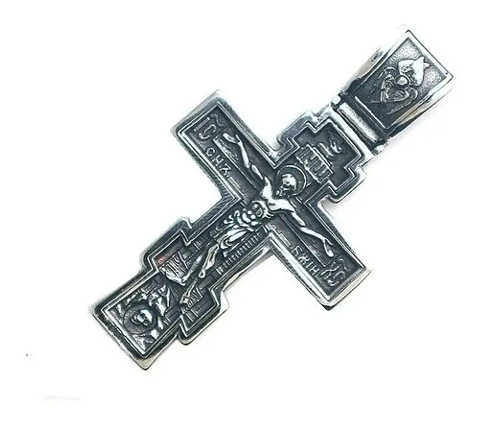 Collar Dije Cruz John Wick Ortodoxa Color Plata Para Hombre  11