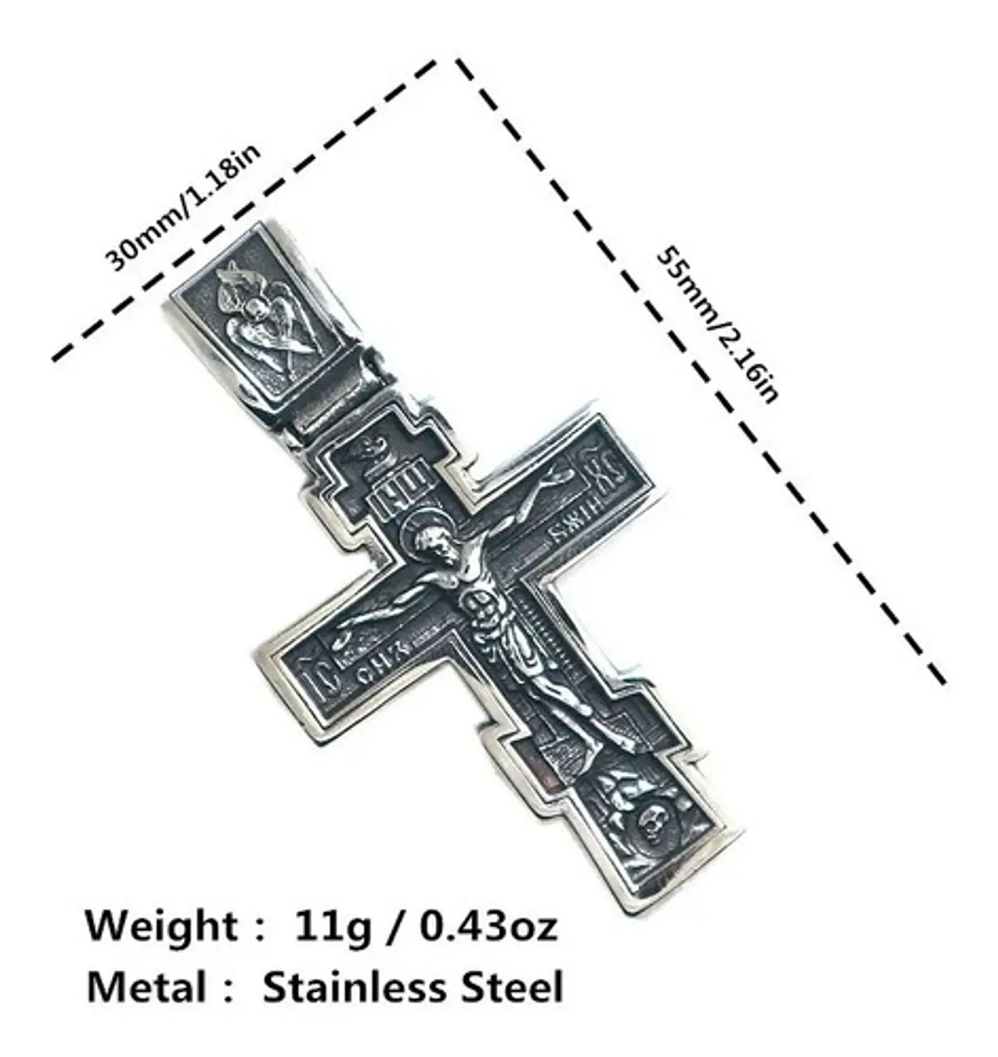 Collar Dije Cruz John Wick Ortodoxa Color Plata Para Hombre  12
