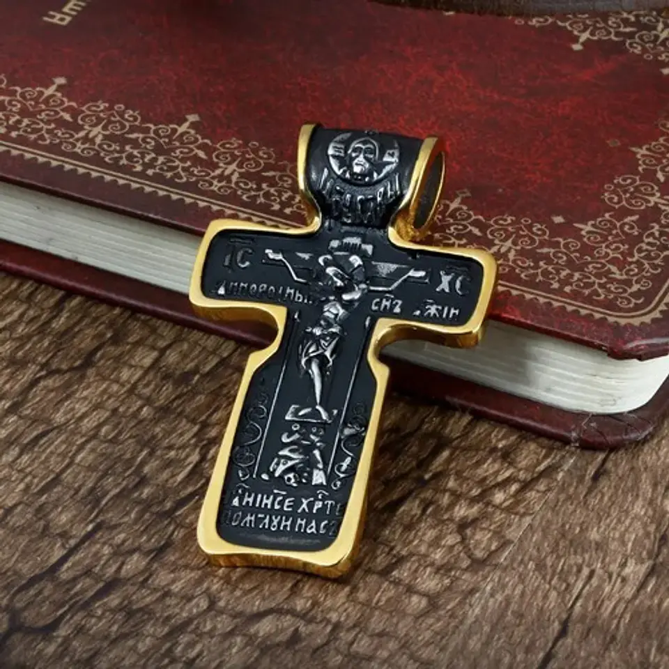 Collar Dije Cruz John Wick Ortodoxa Color Plata Para Hombre  16