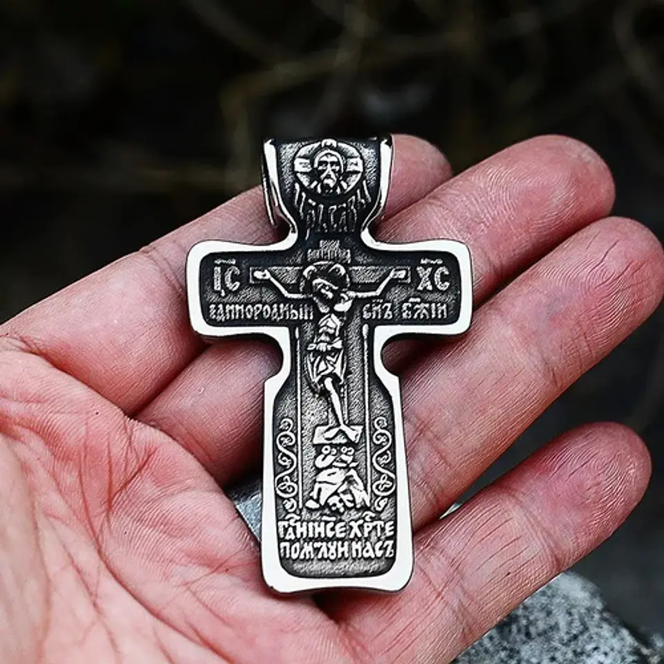 Collar Dije Cruz John Wick Ortodoxa Color Plata Para Hombre  21