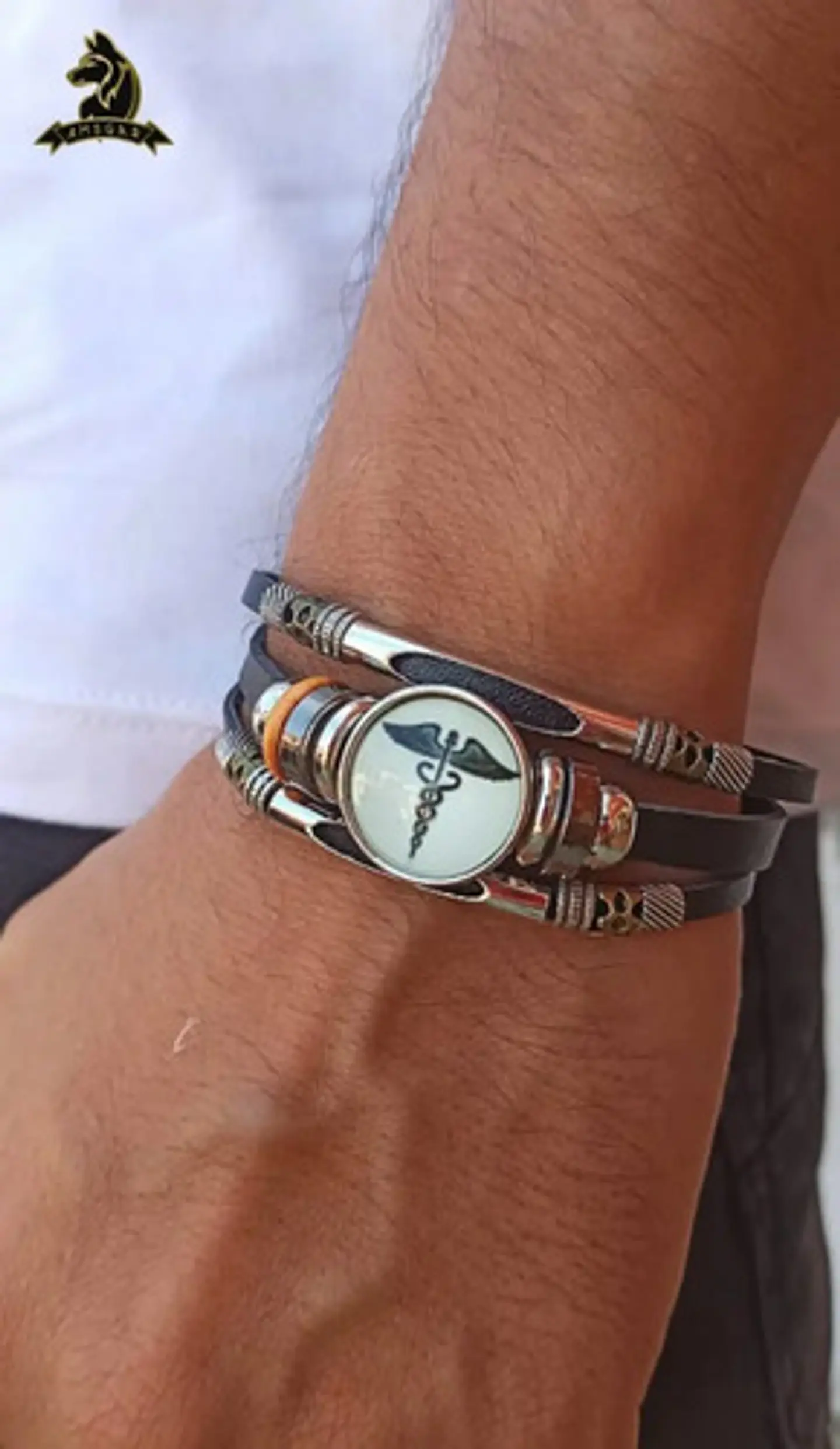 Pulsera Manilla Cuero Profesión Medico Medicina Hombre Mujer 2
