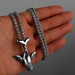 Collar Dije Ballena Cetáceo Acero Color Plata Hombre Y Mujer - Miniatura 4
