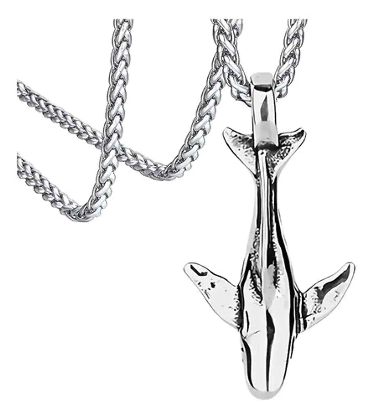 Collar Dije Ballena Cetáceo Acero Color Plata Hombre Y Mujer 8