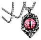 Collar Dije Estilo Piedra Ojo Acero Color Plata Hombre Mujer Plateado - Miniatura 1
