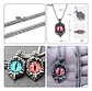 Collar Dije Estilo Piedra Ojo Acero Color Plata Hombre Mujer Plateado - Miniatura 2