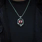Collar Dije Estilo Piedra Ojo Acero Color Plata Hombre Mujer Plateado - Miniatura 5