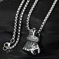 Collar Con Dije Forma De Puño Punk Acero Color Plata Hombre Plateado - Miniatura 4