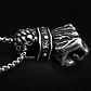 Collar Con Dije Forma De Puño Punk Acero Color Plata Hombre Plateado - Miniatura 9