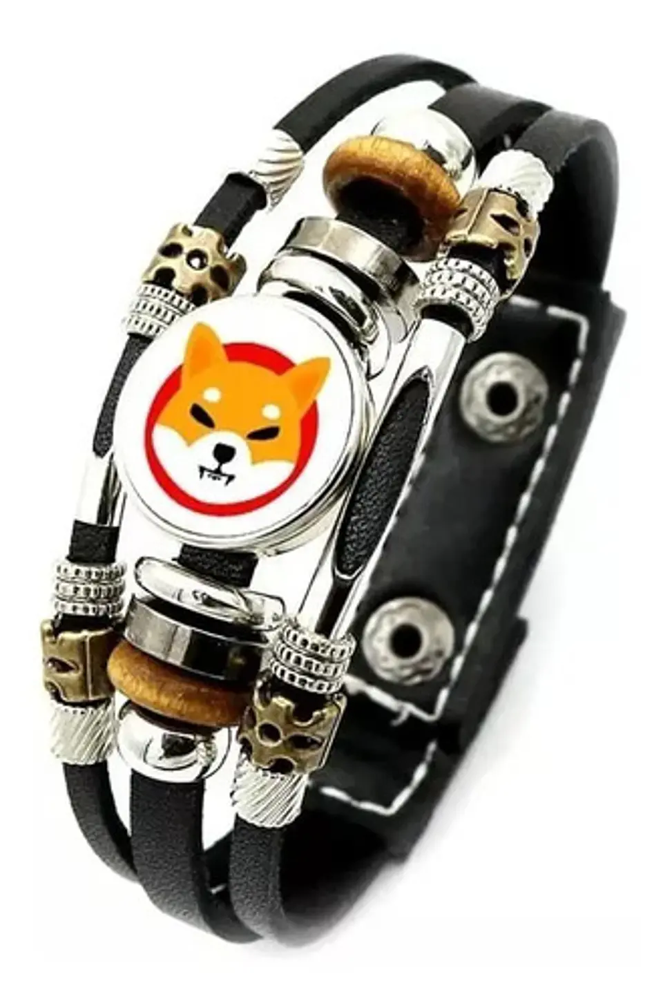 Pulsera Manilla Cuero Cripto Shiba Inu Coin Hombre Y Mujer 1