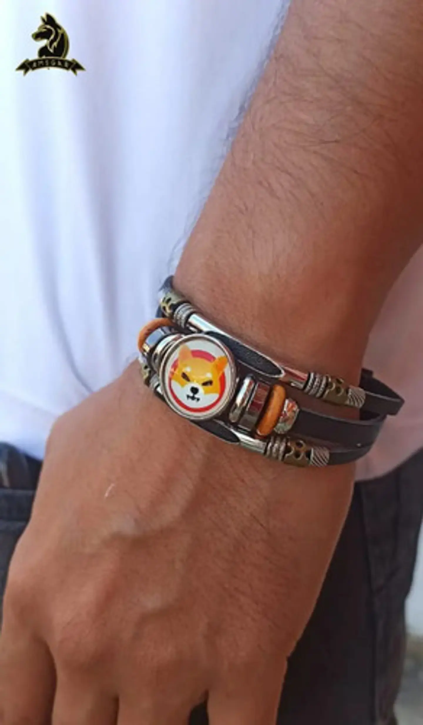 Pulsera Manilla Cuero Cripto Shiba Inu Coin Hombre Y Mujer 2