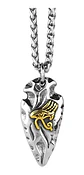 Collar Dije Cruz Ojo Horus Punta Lanza Color Plata Hombre  - Miniatura 1