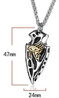 Collar Dije Cruz Ojo Horus Punta Lanza Color Plata Hombre  - Miniatura 2