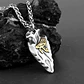 Collar Dije Cruz Ojo Horus Punta Lanza Color Plata Hombre  - Miniatura 3