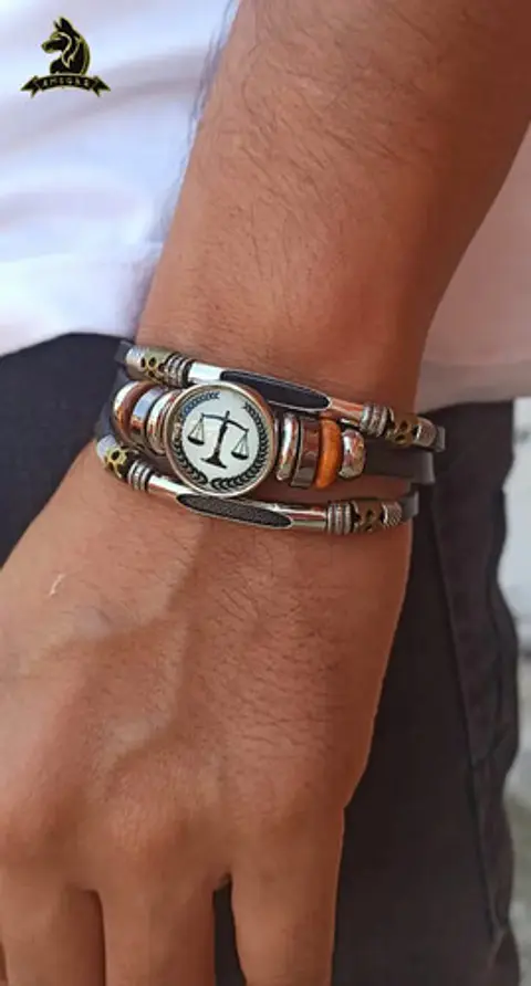 Pulsera Manilla Cuero Profesión Abogado Para Hombre Y Mujer