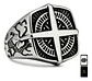 Anillo De Acero Color Plata Punk Biker Náutico Para Hombre  - Miniatura 1