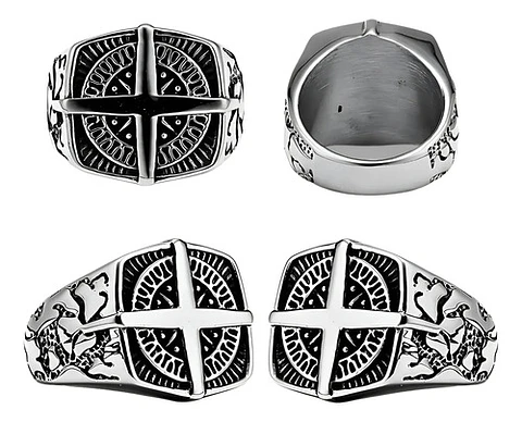 Anillo De Acero Color Plata Punk Biker Náutico Para Hombre 