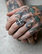Anillo De Acero Color Plata Punk Biker Náutico Para Hombre  - Miniatura 4