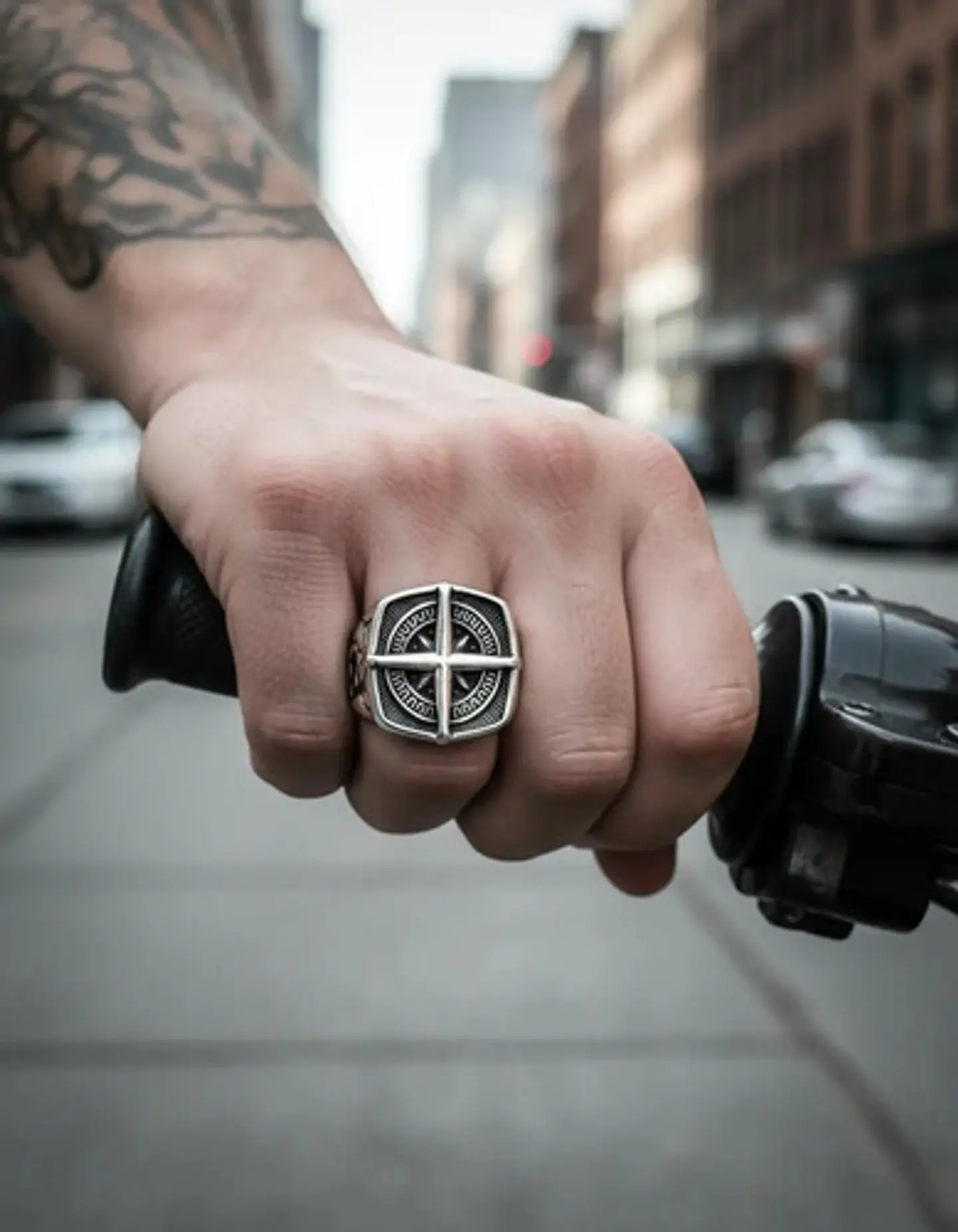 Anillo De Acero Color Plata Punk Biker Náutico Para Hombre  5