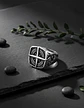 Anillo De Acero Color Plata Punk Biker Náutico Para Hombre  - Miniatura 7