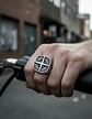 Anillo De Acero Color Plata Punk Biker Náutico Para Hombre  - Miniatura 10