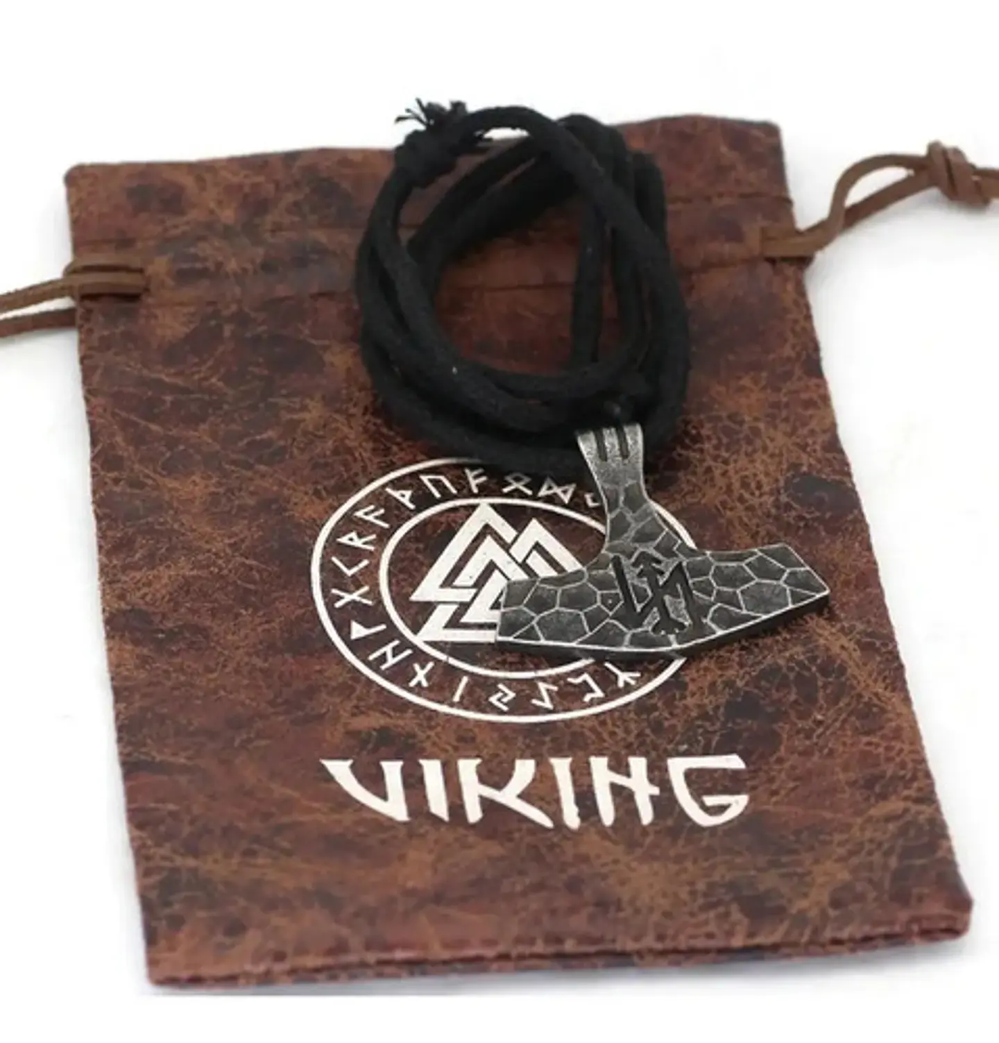 Collar Color Plata Vikingo Mjolnir Martillo Thor Para Hombre 2
