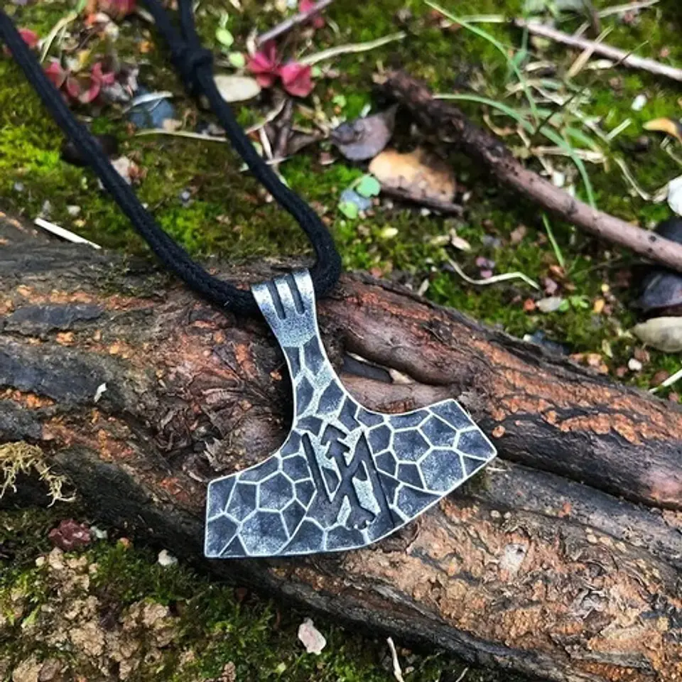 Collar Color Plata Vikingo Mjolnir Martillo Thor Para Hombre 5