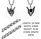 Collar Dije Cabeza Dragón Acero Color Plata Hombre Y Mujer - Miniatura 2