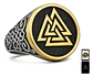 Anillo Acero Color Plata Vikingo Valknut Nórdico Para Hombre - Miniatura 1