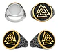Anillo Acero Color Plata Vikingo Valknut Nórdico Para Hombre - Miniatura 3