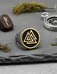 Anillo Acero Color Plata Vikingo Valknut Nórdico Para Hombre - Miniatura 4