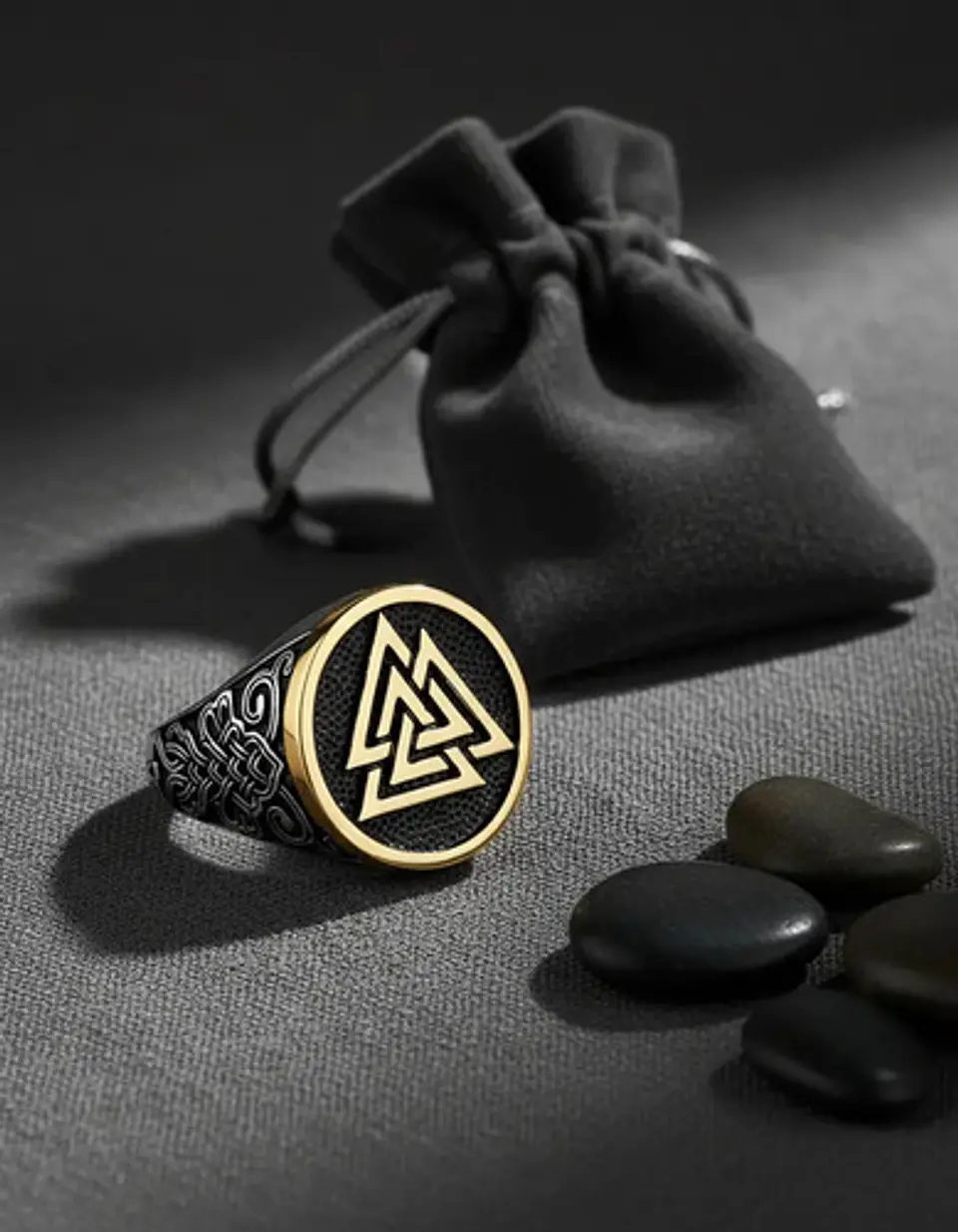 Anillo Acero Color Plata Vikingo Valknut Nórdico Para Hombre 6